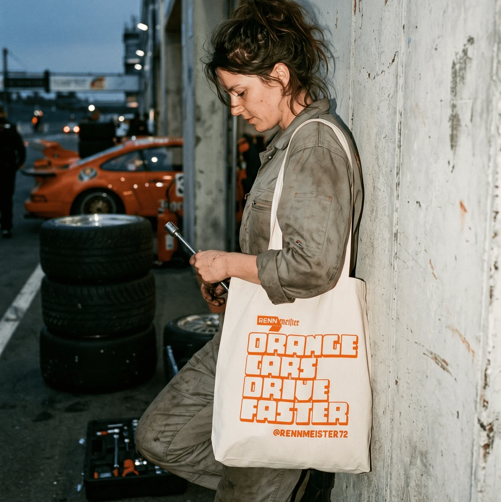Rennmeister "Orange Cars" Tote bag - Image 3
